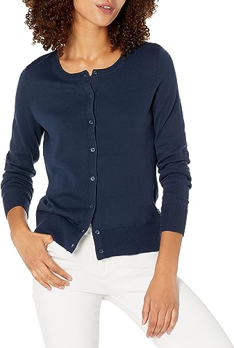 Women’s Lightweight Crewneck Cardigan Sweater (Available in Plus Size)